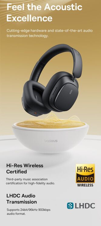 Беспроводные наушники Baseus Bowie H1 Pro A00050601113-00 - Cluster Black: фото 11 из 19