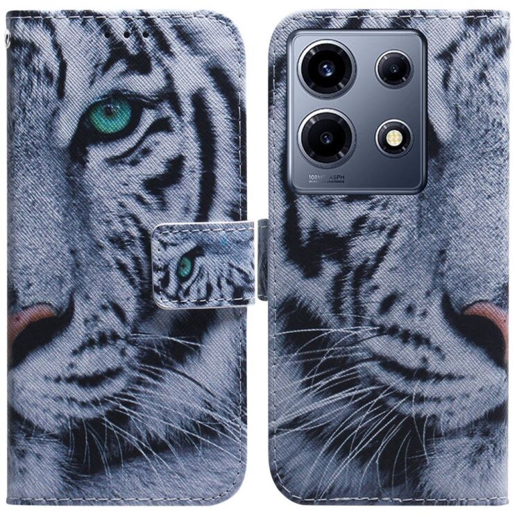 Чехол Deexe Life Style Wallet для Infinix Note 30 VIP - Tiger Head: фото 1 из 8