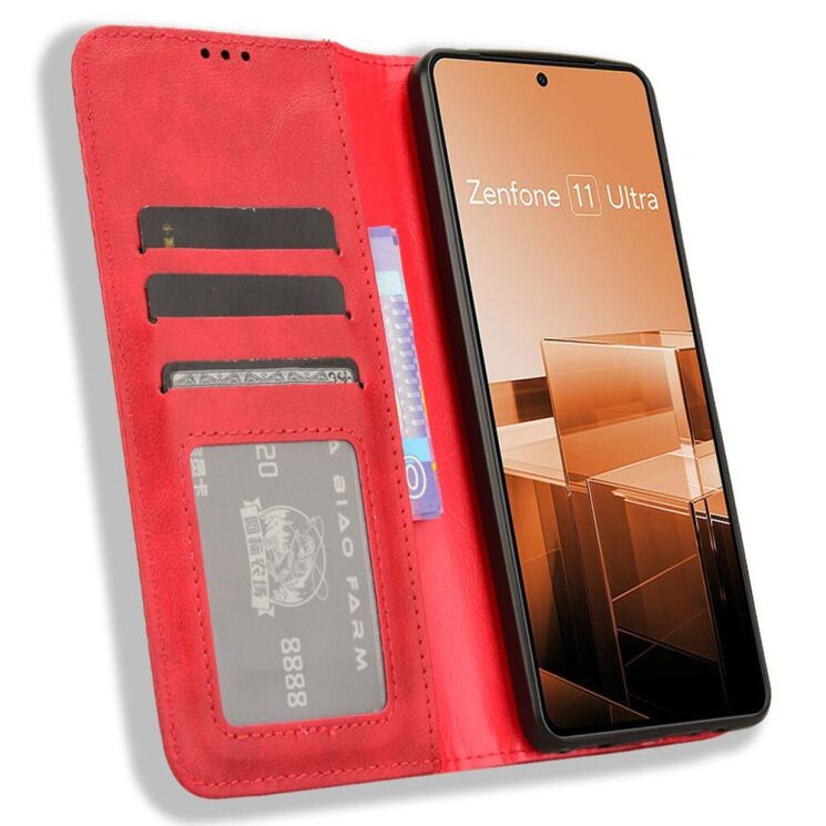 Чехол Deexe Retro Style для ASUS Zenfone 11 Ultra - Red: фото 2 из 7