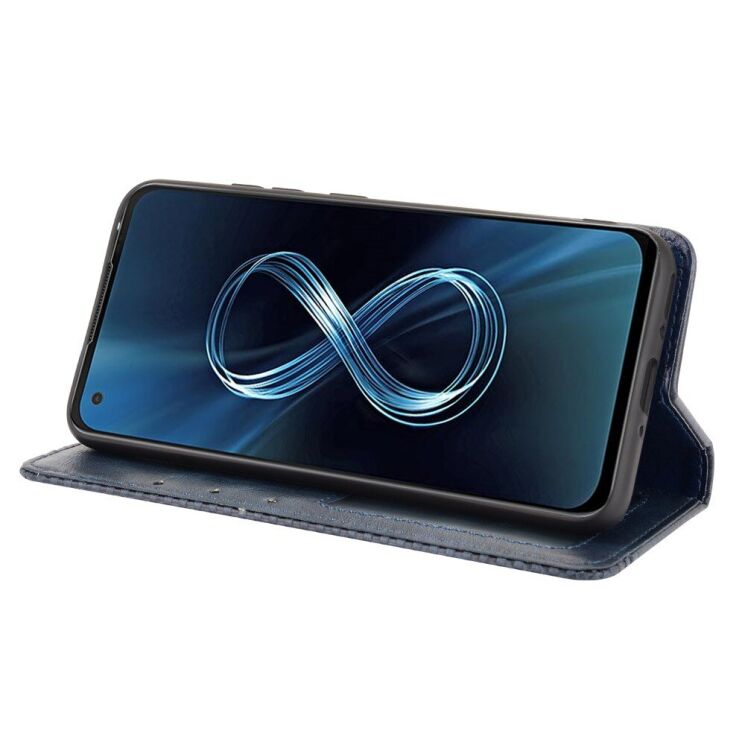 Чехол-книжка Deexe Retro Style для ASUS Zenfone 8 (ZS590KS) - Blue: фото 4 из 11