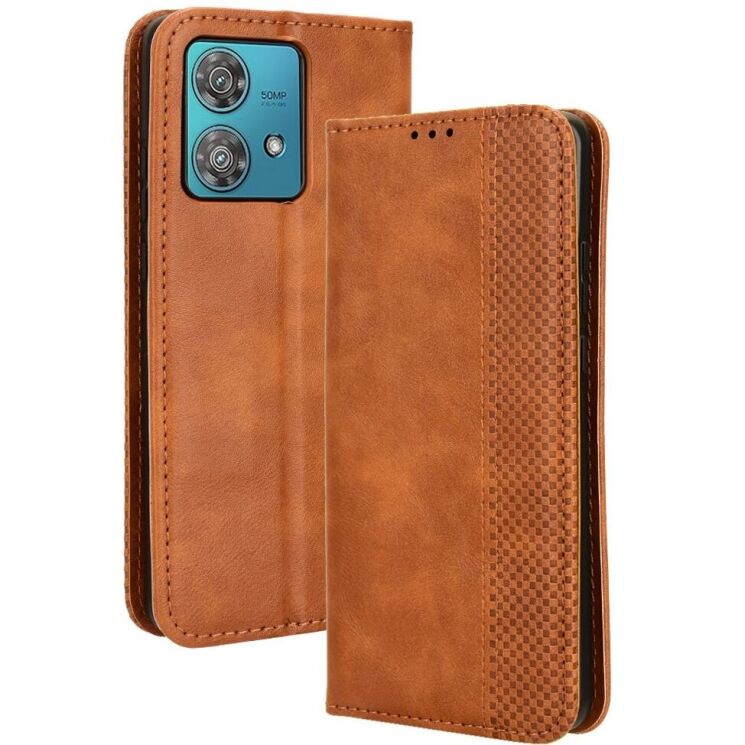 Чехол Deexe Retro Style для Motorola Edge 40 Neo - Brown: фото 1 из 7
