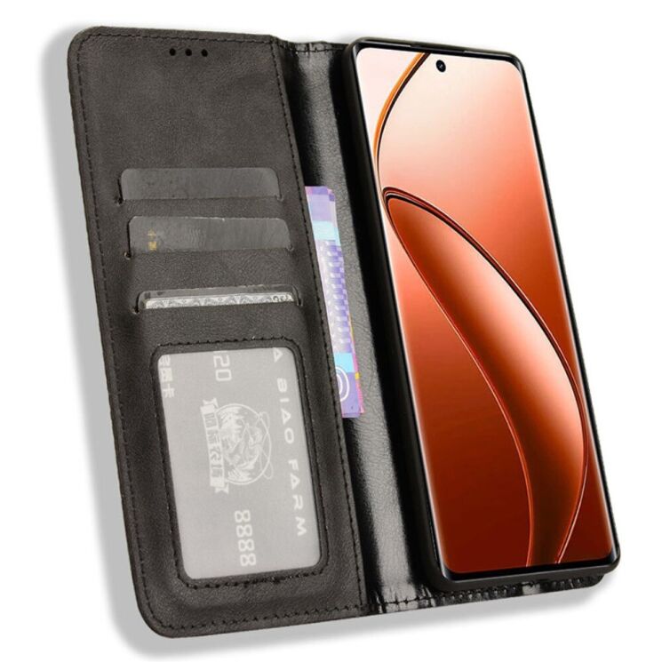 Чохол Deexe Retro Style для Realme 12 / 12 Plus - Black: фото 2 з 7
