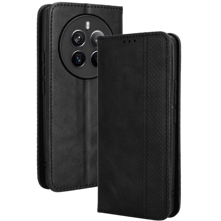 Чохол Deexe Retro Style для Realme 12 / 12 Plus - Black: фото 1 з 7