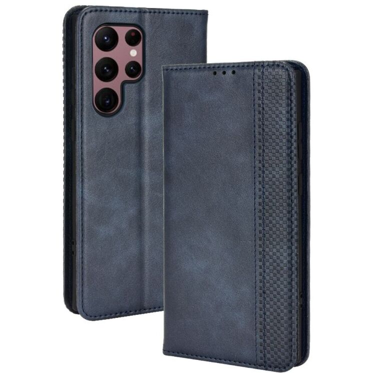 Чехол Deexe Retro Style для Samsung Galaxy S22 Ultra (S908) - Blue: фото 1 из 9