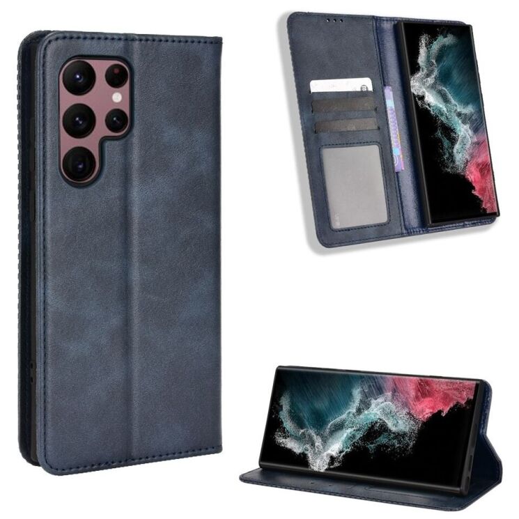 Чехол Deexe Retro Style для Samsung Galaxy S22 Ultra (S908) - Blue: фото 8 из 9