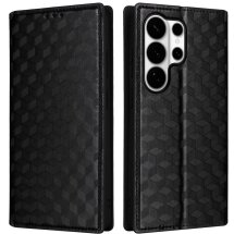 Чехол Deexe Rhombus Book для Samsung Galaxy S26 Ultra - Black: фото 1 из 7