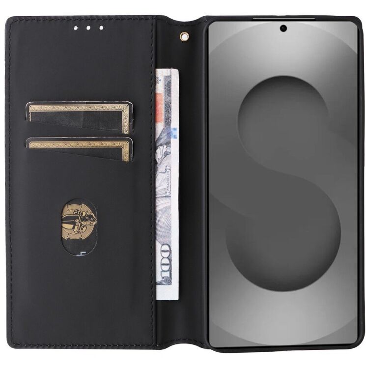 Чехол Deexe Rhombus Book для Samsung Galaxy S26 Ultra - Black: фото 2 из 7