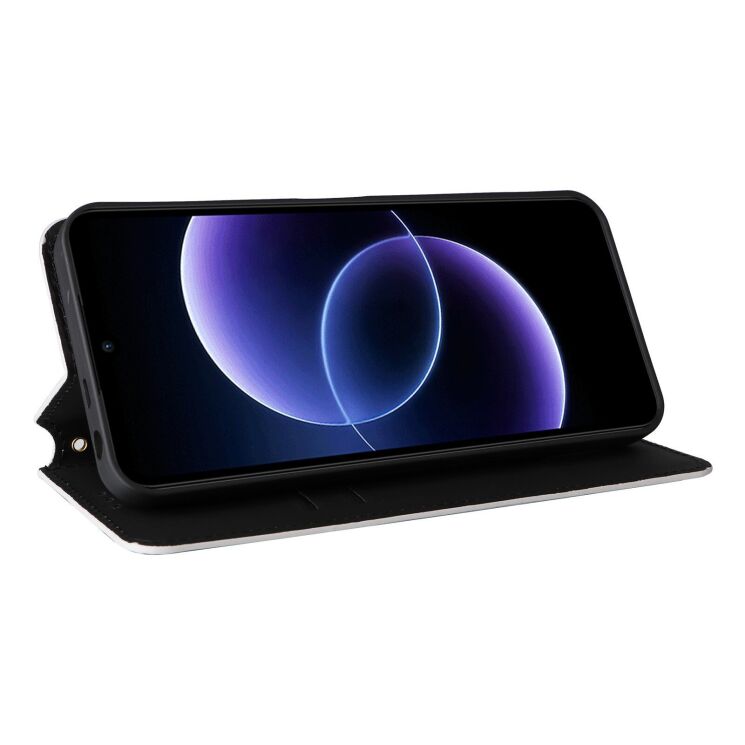 Чехол Deexe Rhombus Book для Xiaomi Poco C95 Pro - Silver: фото 4 из 7