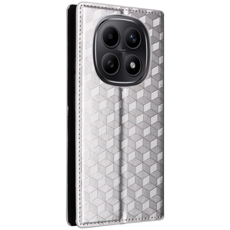 Чехол Deexe Rhombus Book для Xiaomi Redmi Note 15 (4G/5G) / Poco M8 - Silver: фото 8 из 8