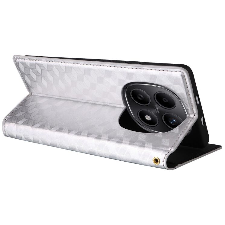 Чехол Deexe Rhombus Book для Xiaomi Redmi Note 15 (4G/5G) / Poco M8 - Silver: фото 5 из 8