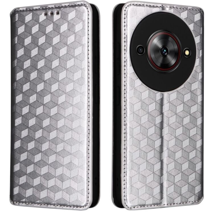 Чехол Deexe Rhombus Book для ZTE Nubia Focus - Silver: фото 1 из 9