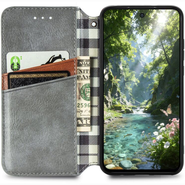 Чехол Deexe Rhombus Wallet для Honor 600 Lite - Grey: фото 3 из 8