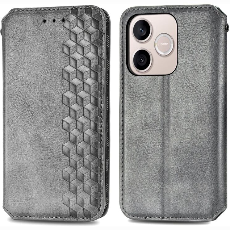 Чехол Deexe Rhombus Wallet для Honor 600 Lite - Grey: фото 2 из 8