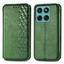 Чехол Deexe Rhombus Wallet для Motorola Moto G17 Power / G15 Power / G15 - Green: фото 1 из 6