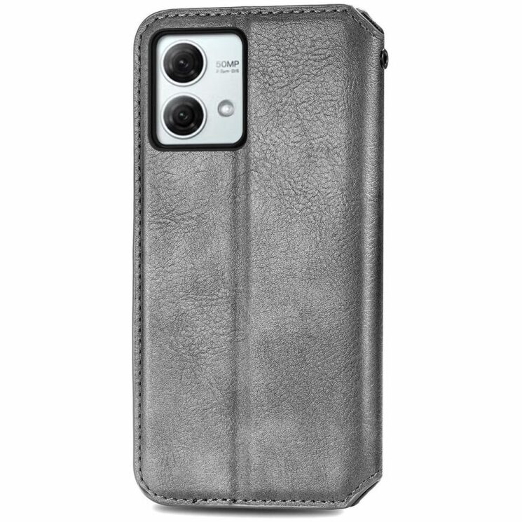 Чехол Deexe Rhombus Wallet для Motorola Moto G84 - Grey: фото 5 из 6