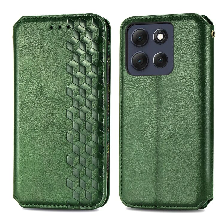 Чохол Deexe Rhombus Wallet для Motorola Moto G86 - Green: фото 2 з 8