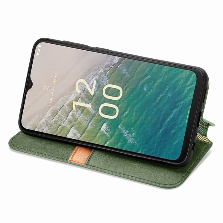 Чехол Deexe Rhombus Wallet для Nokia C32 - Green: фото 3 из 7