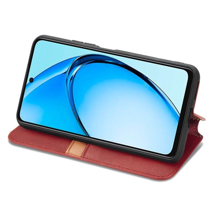 Чехол Deexe Rhombus Wallet для OPPO A60 - Red: фото 3 из 9