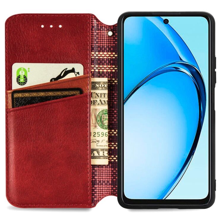 Чехол Deexe Rhombus Wallet для OPPO A60 - Red: фото 2 из 9