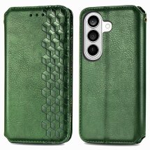 Чехол Deexe Rhombus Wallet для Samsung Galaxy A37 (A376) - Green: фото 1 из 8