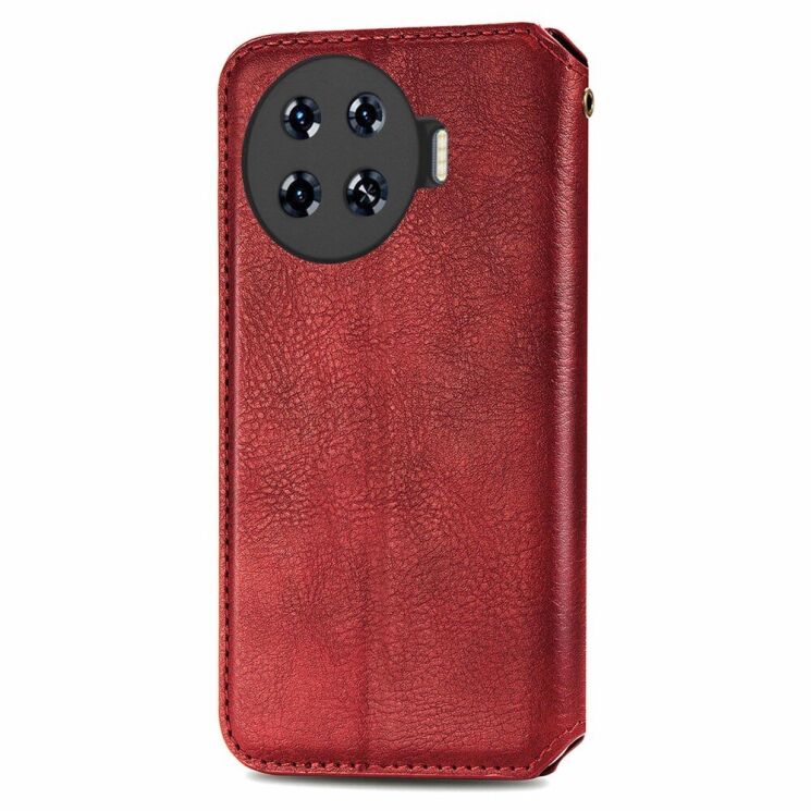 Чохол Deexe Rhombus Wallet для TECNO Spark 20 Pro+ - Red: фото 5 з 6