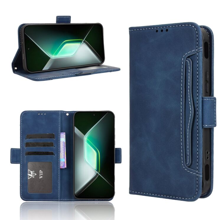 Чехол Deexe Wallet Stand для Infinix GT 30 Pro - Blue: фото 8 из 15