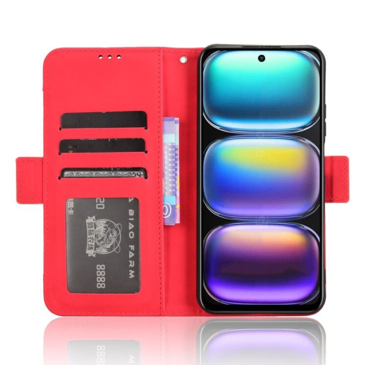 Чехол Deexe Wallet Stand для Infinix Hot 50 - Red: фото 2 из 8