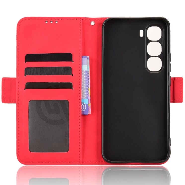 Чохол Deexe Wallet Stand для Infinix Hot 60 Pro - Red: фото 4 з 15