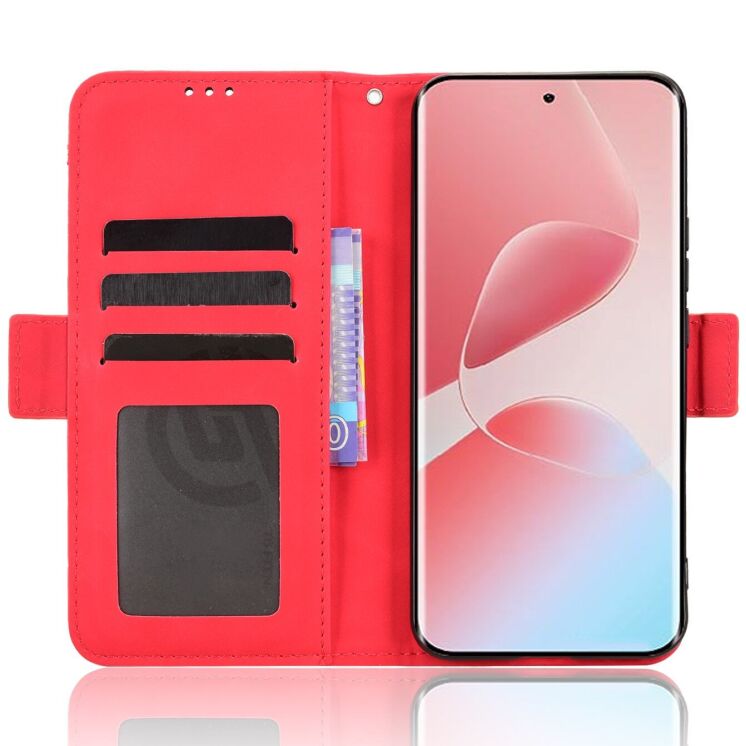 Чохол Deexe Wallet Stand для Infinix Hot 60 Pro - Red: фото 5 з 15