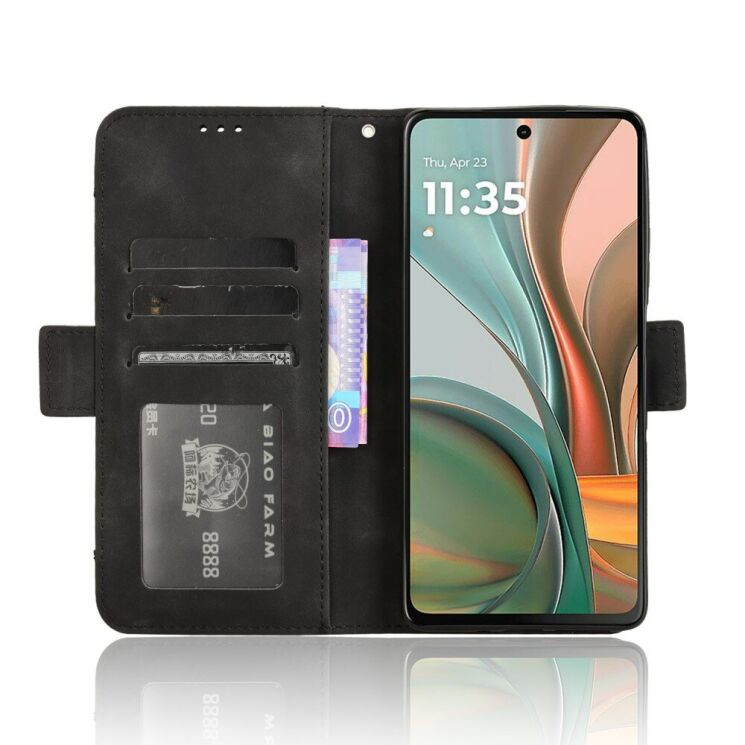 Чехол Deexe Wallet Stand для Motorola Moto G75 - Black: фото 3 из 8