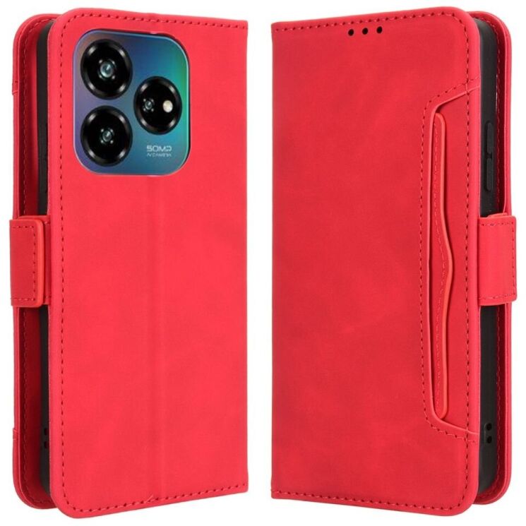 Чехол Deexe Wallet Stand для ZTE Nubia V60 Design - Red: фото 1 из 8