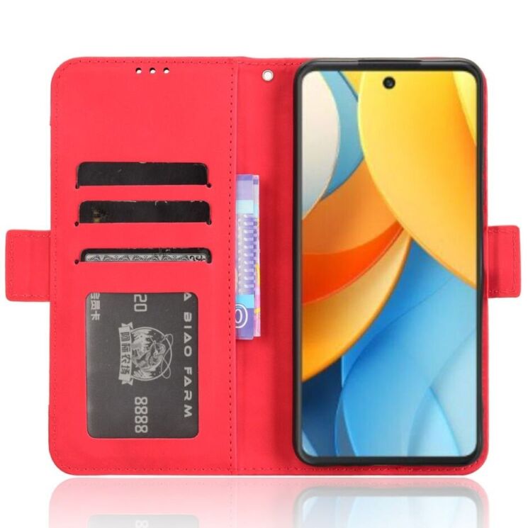 Чехол Deexe Wallet Stand для ZTE Nubia V60 Design - Red: фото 2 из 8