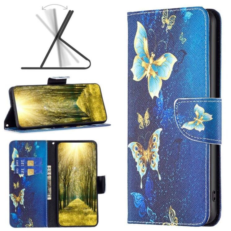 Чехол-книжка Deexe Color Wallet для HMD Pulse Pro - Golden Butterflies: фото 2 из 8