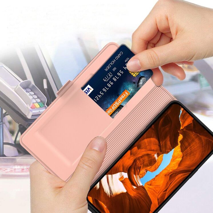 Чехол-книжка Deexe Faro Wallet для OPPO Reno 15 - Rose Gold: фото 4 из 7