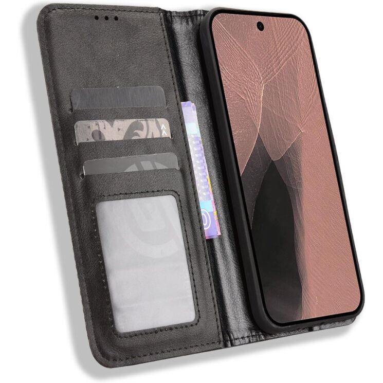 Чохол-книжка Deexe Retro Style для Google Pixel 11 / 11 Pro - Black: фото 4 з 18