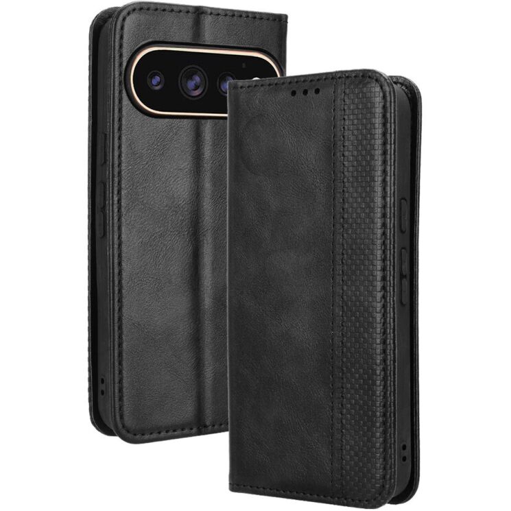 Чохол-книжка Deexe Retro Style для Google Pixel 11 / 11 Pro - Black: фото 7 з 18