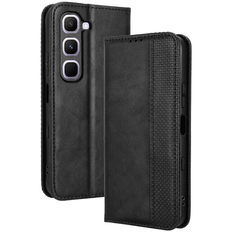 Чохол-книжка Deexe Retro Style для Infinix Hot 70 Pro - Black (331103B) Чохол-книжка Deexe Retro Style для Infinix Hot 70 Pro - Black: фото 1 з 18