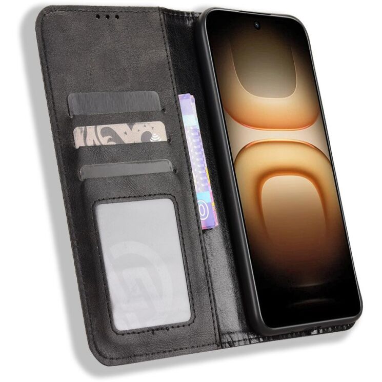 Чохол-книжка Deexe Retro Style для Infinix Hot 70 Pro - Black (331103B) Чохол-книжка Deexe Retro Style для Infinix Hot 70 Pro - Black: фото 5 з 18