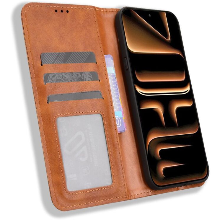 Чохол-книжка Deexe Retro Style для Infinix Note 60 / 60 Pro - Brown (409302Z) Чохол-книжка Deexe Retro Style для Infinix Note 60 / 60 Pro - Brown: фото 4 з 18