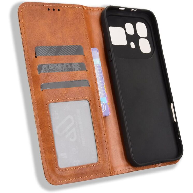 Чохол-книжка Deexe Retro Style для Infinix Note 60 / 60 Pro - Brown (409302Z) Чохол-книжка Deexe Retro Style для Infinix Note 60 / 60 Pro - Brown: фото 3 з 18