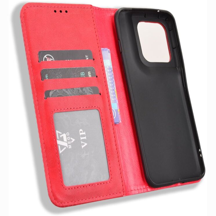 Чохол-книжка Deexe Retro Style для Motorola Edge 70 Pro - Red (412004R) Чохол-книжка Deexe Retro Style для Motorola Edge 70 Pro - Red: фото 5 з 19