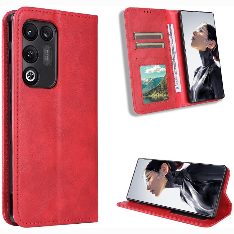 Чехол-книжка Deexe Retro Style для ZTE Nubia Red Magic 11 Air - Red (423104R) Чехол-книжка Deexe Retro Style для ZTE Nubia Red Magic 11 Air - Red: фото 2 из 19