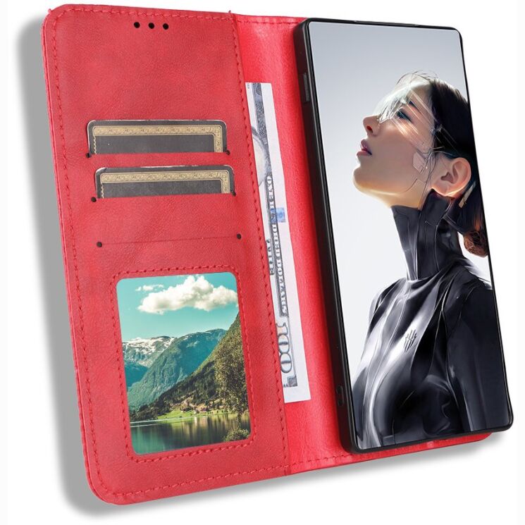 Чехол-книжка Deexe Retro Style для ZTE Nubia Red Magic 11 Air - Red (423104R) Чехол-книжка Deexe Retro Style для ZTE Nubia Red Magic 11 Air - Red: фото 6 из 19