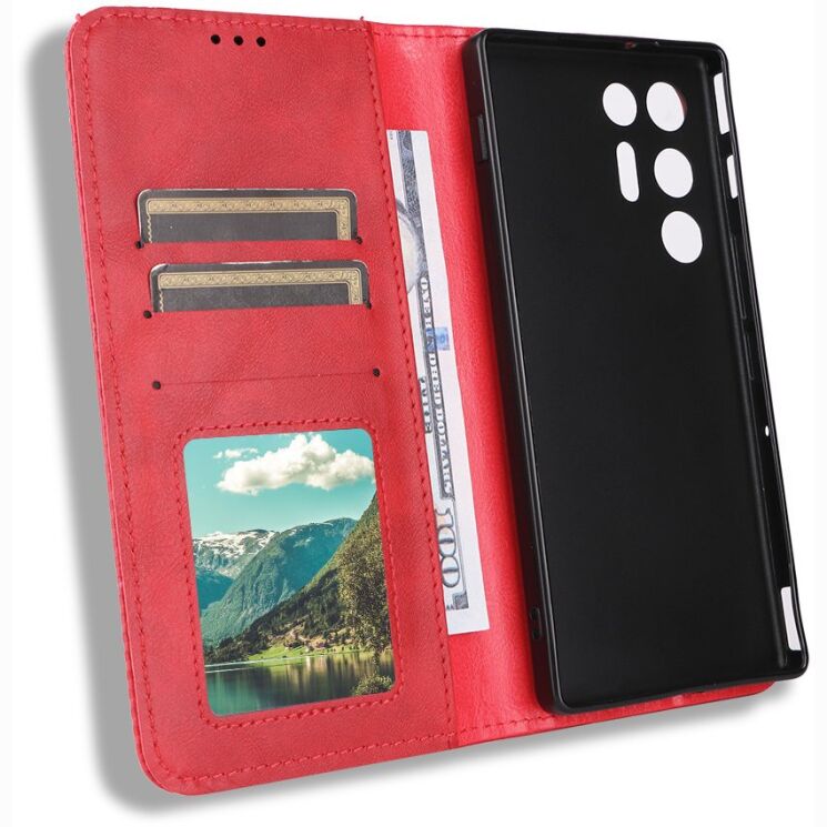 Чехол-книжка Deexe Retro Style для ZTE Nubia Red Magic 11 Air - Red (423104R) Чехол-книжка Deexe Retro Style для ZTE Nubia Red Magic 11 Air - Red: фото 5 из 19