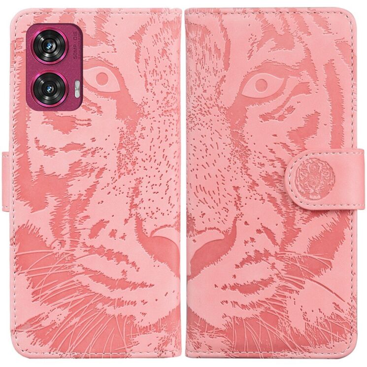 Чехол-книжка Deexe Tiger для Motorola Edge 50 Fusion - Pink: фото 1 из 7
