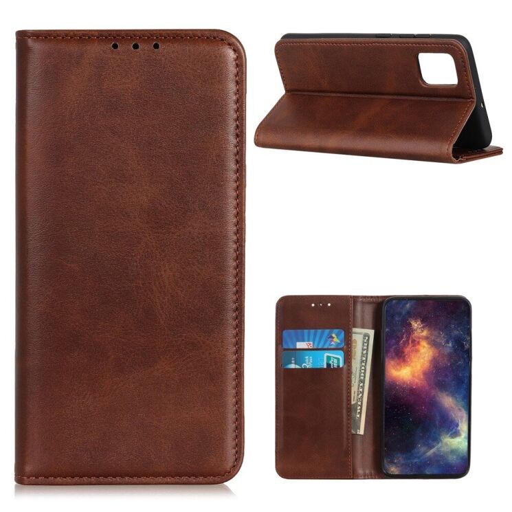 Чохол-книжка Deexe Wallet Case для Motorola Moto G9 Plus - Coffee: фото 1 з 8