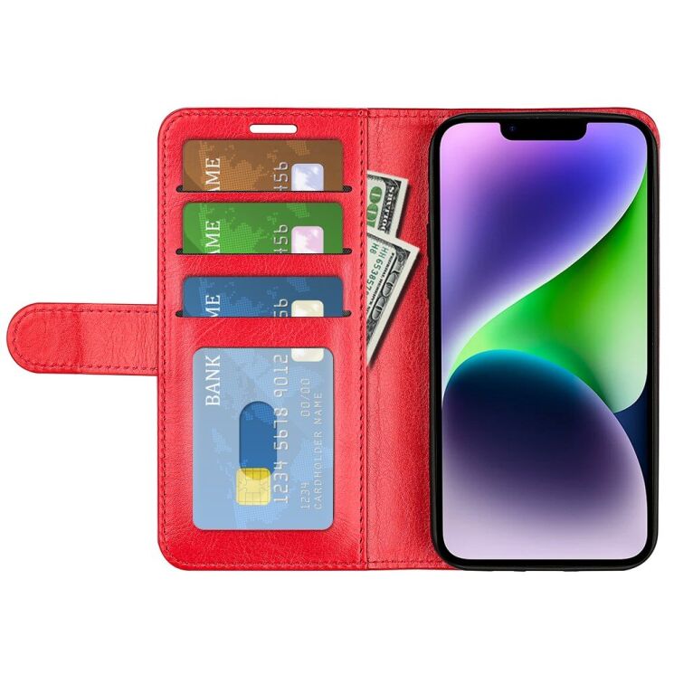 Чехол-книжка Deexe Wallet Style для Apple iPhone 15 - Red: фото 2 из 9