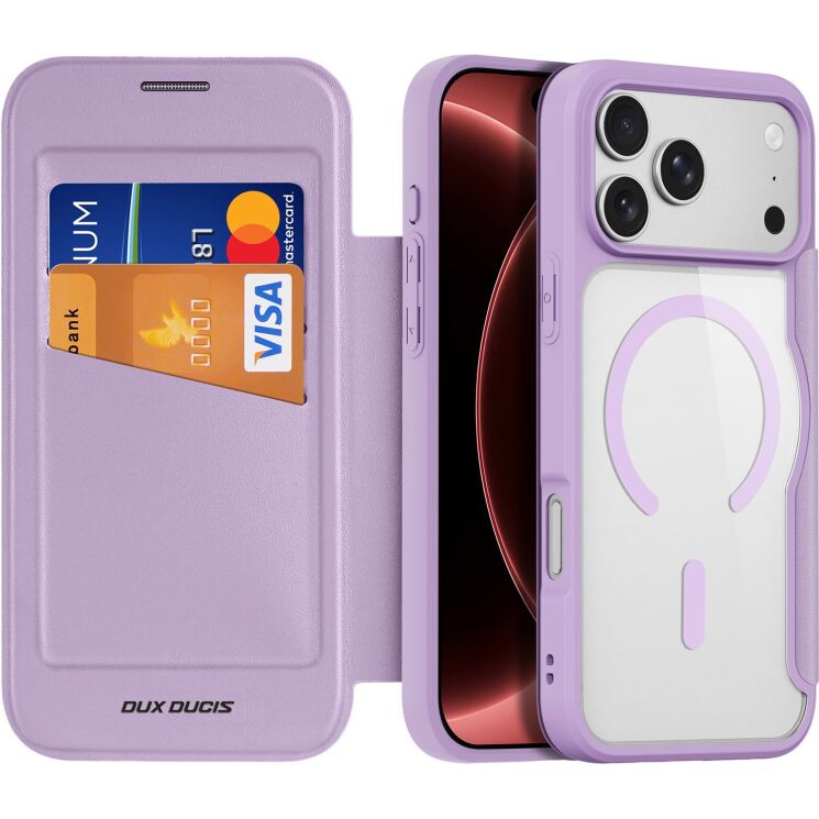 Чохол-книжка DUX DUCIS Skin X Pro Magnetic для iPhone 18 Pro - Pink / Purple (423637PV) Чохол-книжка DUX DUCIS Skin X Pro Magnetic для iPhone 18 Pro - Pink / Purple: фото 2 з 13