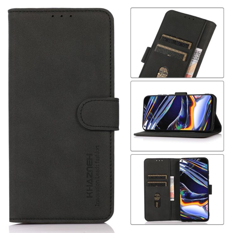 Чохол-книжка KHAZNEH Retro Style для Samsung Galaxy S21 FE (G990) - Black: фото 1 з 9