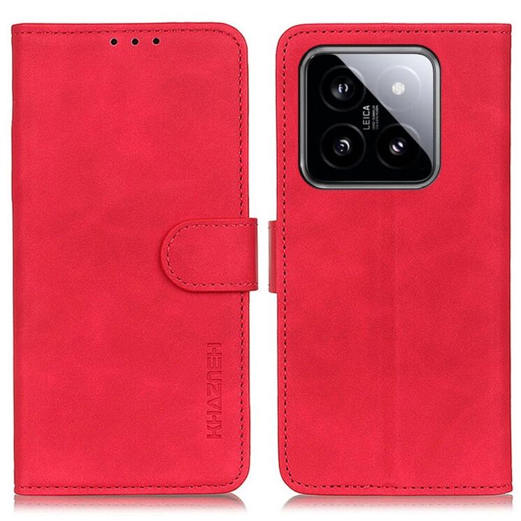 Чехол-книжка KHAZNEH Retro Wallet для Xiaomi 14 Pro - Red: фото 1 из 9